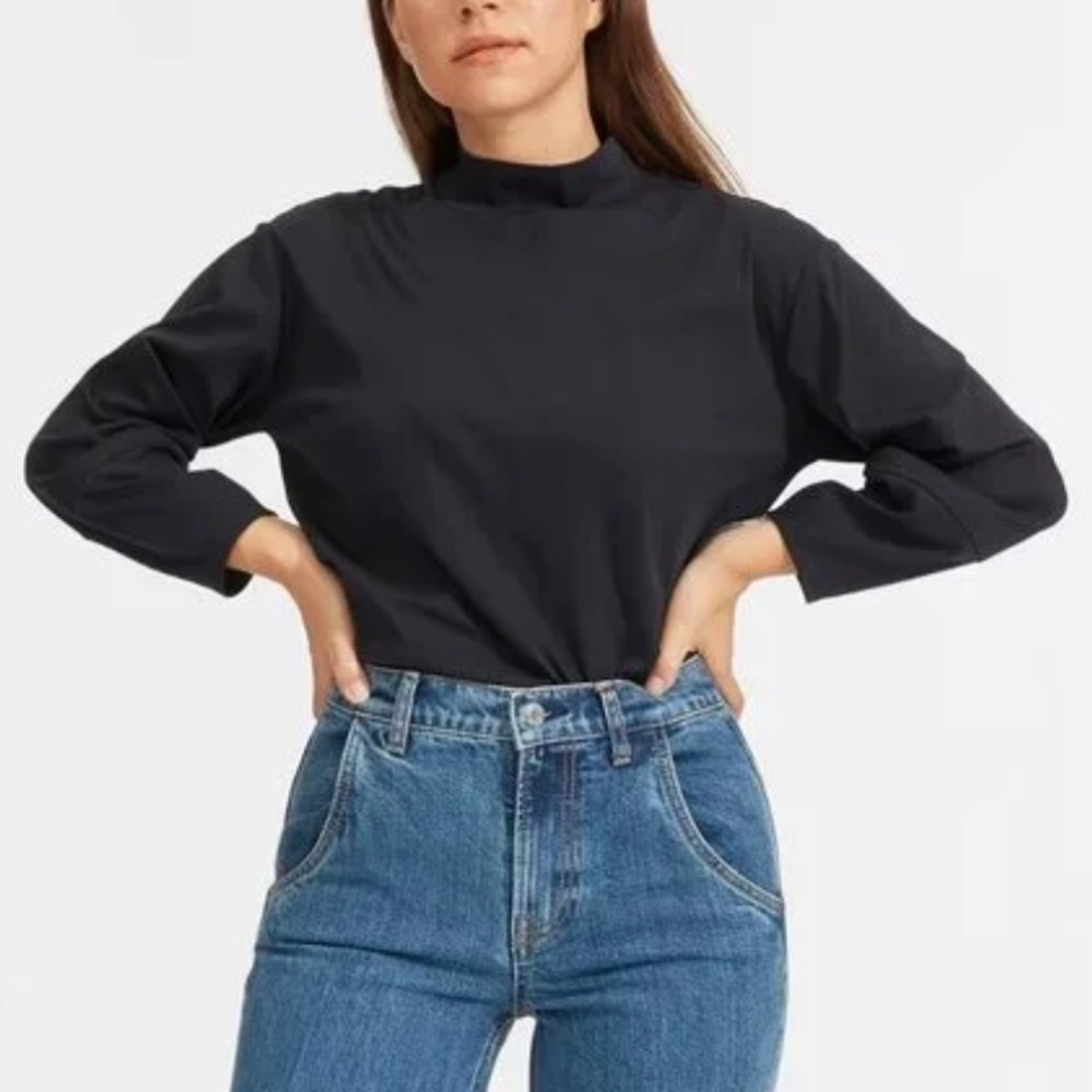 Everlane Luxe Cotton Mock Neck Tee